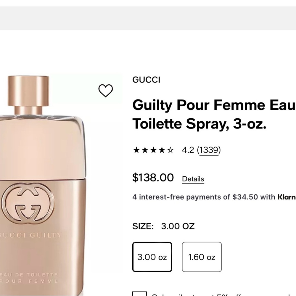 Gucci guilty toilette spray